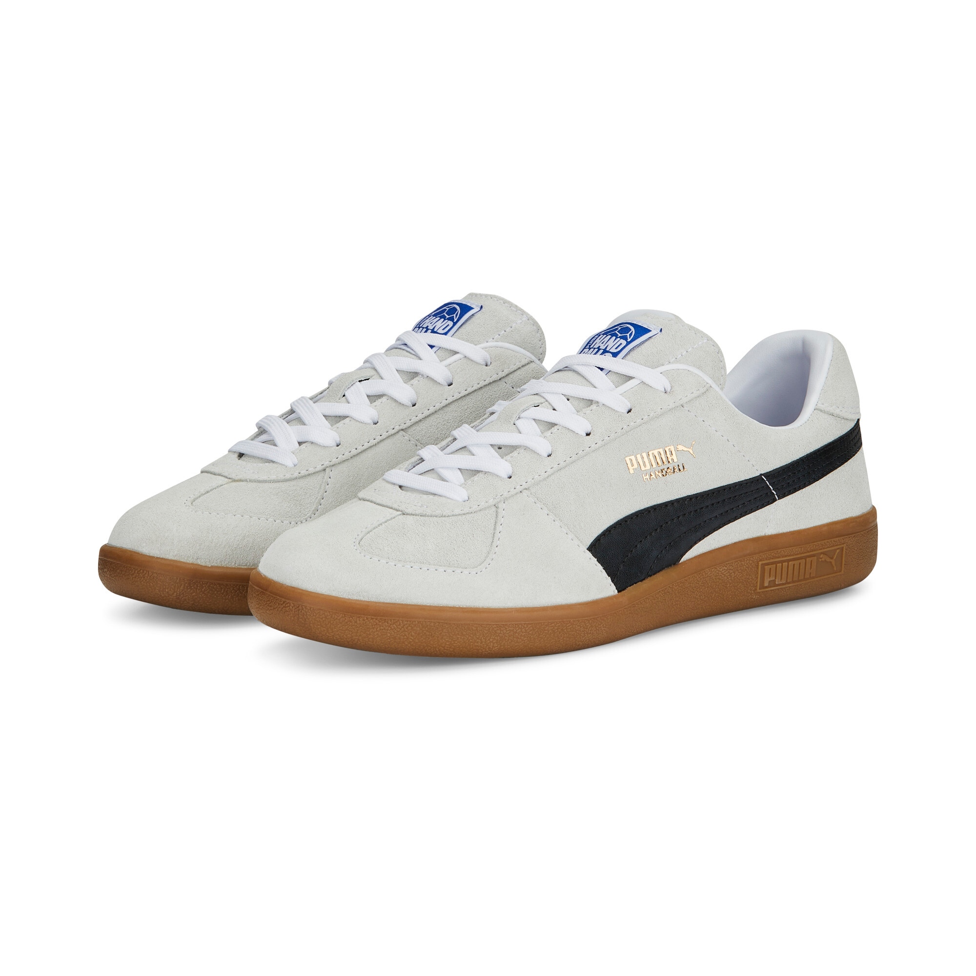 Sneaker PUMA "HANDBALL" Gr. 40, schwarz-weiß (puma weiß, puma schwarz, gum), Schuhe, 40, Leder, mehrfarbig Image