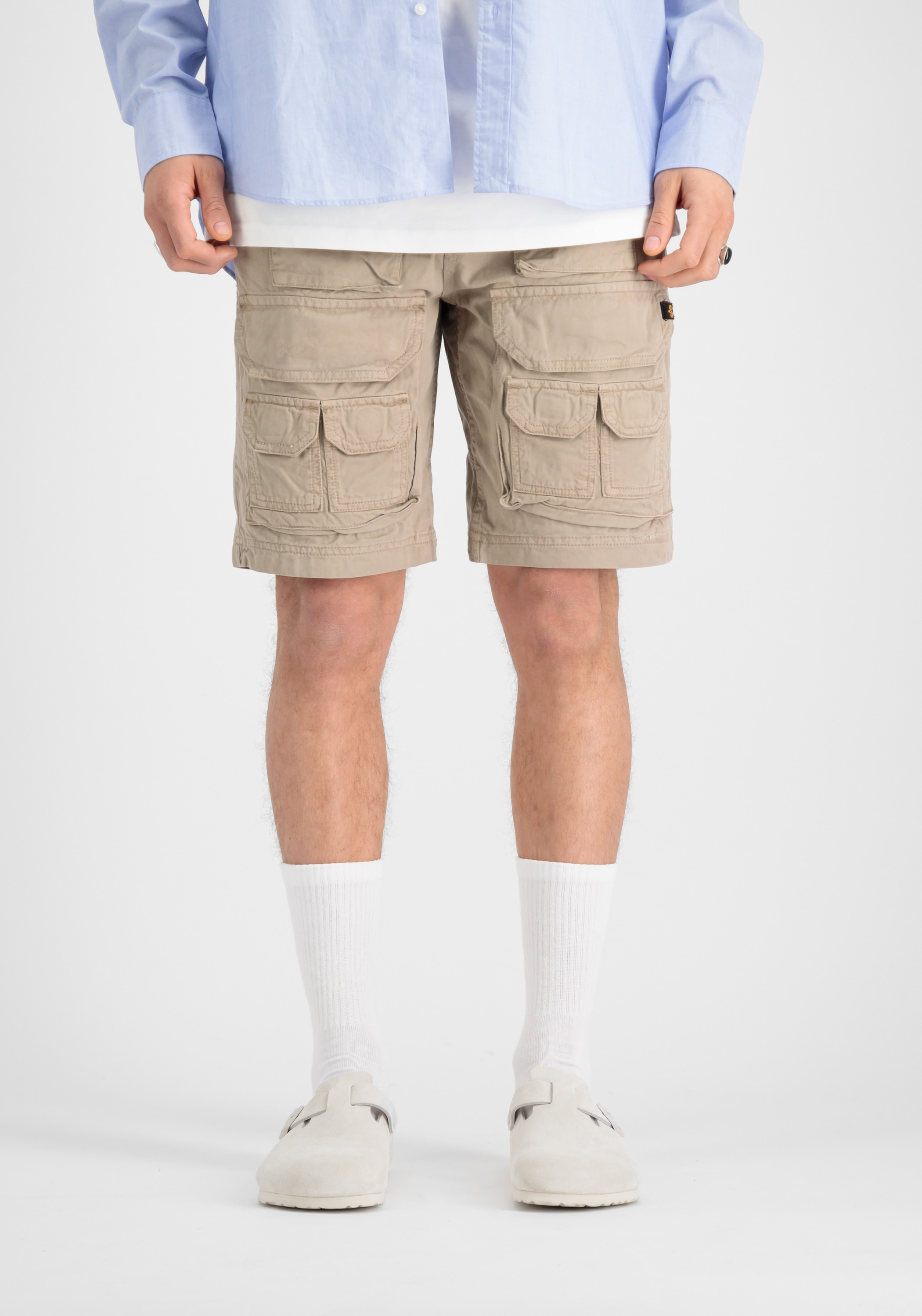 Shorts ALPHA INDUSTRIES "Battle Short", Herren, Gr. 30, Normalgrößen, beige (vintage sand), Obermaterial: 100% Baumwolle, Hosen Shorts Image