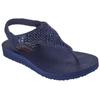 Sandale SKECHERS "MEDITATION-ROCKSTAR", Damen, Gr. 37, blau (navy), Lederimitat, modisch, Schuhe, Sommerschuh, Sandalette, Riemchensandale, mit Glitzersteinen, Topseller