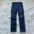 J. Crew Jeans | J Crew Point Sur Hightower Straight Jean In Dark Vintage Wash Raw Hem | Color: Blue | Size: 24