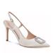 Kate Spade Shoes | Kate Spade New York Ivory Satin Buckle Up Slingback Dress Pumps Size 8b | Color: Cream | Size: 8