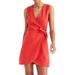 Madewell Dresses | Madewell Texture & Thread Saffron Red Crosshatch Side-Tie Dress | Size Large | Color: Red | Size: L