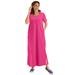 Plus Size Women's Perfect Short-Sleeve Scoopneck Maxi Tee Dress by Woman Within in Raspberry Sorbet (Size L)