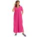 Plus Size Women's Perfect Short-Sleeve Scoopneck Maxi Tee Dress by Woman Within in Raspberry Sorbet (Size M)