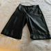 Zara Shorts | Like-New Zara Gauchos/Long Shorts - Faux Leather - Size Medium | Color: Black | Size: M