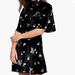 Free People Dresses | Free People Be My Baby Velvet Floral Print High Neck Mini Dress | Color: Black | Size: Various