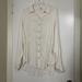 Free People Tops | Free People Ivory Button Down Long Sleeve Collared Popover Tunic Shirt Large | Color: Cream/White | Size: L