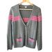 J. Crew Sweaters | J. Crew Preppy Academia Gray Cardigan Sweater. Wool/Mohair Gray Pink Stripes M | Color: Gray/Pink | Size: M