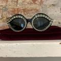 Gucci Accessories | Gucci Forever Hollywood Black Crystal Studded Cat Eye Sunglasses | Color: Black | Size: Os
