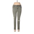 Express Jeans Jeggings - Mid/Reg Rise: Green Bottoms - Women's Size 6