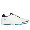 Skechers Men's GO GOLF Tempo GF Shoes | Size 8.0 Extra Wide | White/Navy | Synthetic/Textile