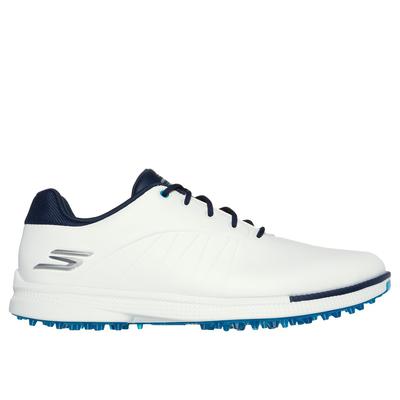 Skechers Men's GO GOLF Tempo GF Shoes | Size 9.0 Extra Wide | White/Navy | Synthetic/Textile