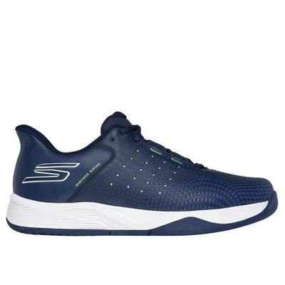Skechers Men's Slip-ins Relaxed Fit: Viper Court Reload Sneaker|Size 9.5 Extra Wide|Navy/Yellow|Textile/Synthetic|Vegan|Machine Washable|Arch Fit