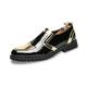 VIPAVA Men's Lace-Ups Men's Formal Shoes, Men's Business Formal Shoes, Wedding Party Patent Leather Oxford Shoes, Men's Loafers (Color : Gold, Size : 9)