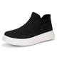 VIPAVA Men's Canvas Shoes Super Light Men Tennis Sneaker Black Large Size Slip-on Couple Footwear Outdoor Breathable Women Walking Gym Shoes (Color : Black White, Size : 4.5 UK)