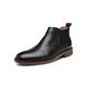 VIPAVA Men's Snow Boots High-top Shoes Business Dress Leather Boots, Casual Retro Color Polish Dress Shoes, Plus Size Boots (Color : Schwarz, Size : 9.5 UK)