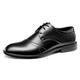 Ninepointninetynine Formal Shoes for Men Lace Up Round Captoe Derby Shoes Faux Leather Rubber Sole Slip Resistant Block Heel Low Top Non Slip Party (Color : Black, Size : 6.5 UK)