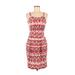 Kenar Casual Dress - Sheath Scoop Neck Sleeveless: Red Aztec or Tribal Print Dresses - Women's Size 6