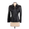 St. John Sport Faux Leather Jacket: Short Black Print Jackets & Outerwear - Women's Size P