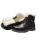 VIPAVA Men's Snow Boots Cowhide men's winter boots Natural wool men's winter boots men's winter boots. (Color : Black2, Size : 11.5 UK)