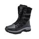 VIPAVA Men's Snow Boots Men's Warm Snow Boots High Quality Plush Boots For Men Waterproof Non-slip Winter Women's Boots Platform Boots Black (Color : Black fur 5-1, Size : SIZE 37-EU)