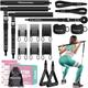 Pilates Bar Kit with Resistance Bands, Multifunctional Yoga Pilates Bar with Heavy-Duty Metal Adjustment Buckle for Women & Men, Home Gym Pilates Resistance Bar Kit for Full Body Workouts