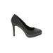 Fioni Heels: Slip On Stilleto Glamorous Gray Shoes - Women's Size 9 1/2 - Round Toe