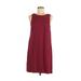 Ann Taylor Factory Casual Dress - Mini High Neck Sleeveless: Burgundy Solid Dresses - Women's Size Medium