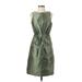 Monique Lhuillier Bridesmaid Cocktail Dress - Sheath: Green Brocade Dresses - Women's Size 6