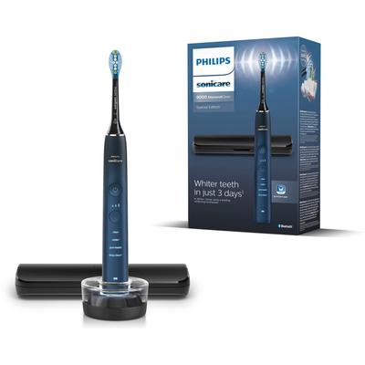 Elektrische Zahnbürste PHILIPS SONICARE "DiamondClean 9000 Special Edition HX9911" Elektrozahnbürsten schwarz (aquamarine-schwarz) mit integriertem Drucksensor, 4 Putzprogramme und 3 Intensitätsstufen