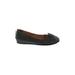 fs/ny Flats: Slip On Wedge Classic Black Print Shoes - Women's Size 7 1/2 - Almond Toe