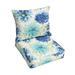 Gardenia Seaglass Floral Corded Pillow and Cushion - 30" - Blue and Green - Set of 2