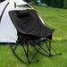 Laapaa Padded Folding Rocking Camping Chair w/ Soft Pillow Metal in Black | 35.4 H x 23.6 W x 39.4 D in | Wayfair WLN-10002-0101