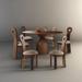 PEPPER CRAB French Round 59.06" Dining Set Wood in Brown | 29.53 H x 59.06 W x 59.06 D in | Wayfair 05ZHO145NQVVM8U4GC