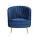 Armchair - Everly Quinn Elevate 30.5" W Velvet Armchair Velvet in Blue/Brown | 33 H x 30.5 W x 30.5 D in | Wayfair 73DF2DBAF4A2448496D6DB2B4903EC5E
