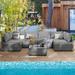 Latitude Run® Kiamesha 7 Piece Sectional Seating Group w/ Cushions in Gray | 25.8 H x 107.2 W x 53.6 D in | Outdoor Furniture | Wayfair