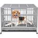 Tucker Murphy Pet™ Heavy Duty Indestructible Dog Crate Steel Escape Proof, Indoor Double Door High Anxiety Cage, Kennel w/ Wheels | Wayfair