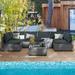 Latitude Run® Kiamesha 7 Piece Sectional Seating Group w/ Cushions in Gray | 25.8 H x 107.2 W x 53.6 D in | Outdoor Furniture | Wayfair