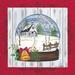 The Holiday Aisle® Church Snow Globe On Canvas by Lisa Kennedy Print Canvas in Gray/Green/White | 12 H x 12 W x 1.25 D in | Wayfair