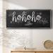 The Holiday Aisle® Ho Ho Ho Framed On Canvas Textual Art Canvas, Solid Wood in Black/White | 8 H x 20 W x 1.5 D in | Wayfair