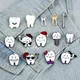 Broche de Collection de Dents de Dessin Animé Épingles en Émail de Protection des Dents Danemark
