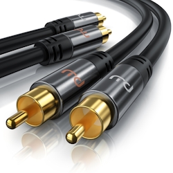 Primewire Stereo-Cinch Audio-Kabel, RCA, HiFi Audio-Kabel mehrfach geschirmt, 2x Cinch auf 2x Cinch - 3m Image