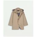 Brooks Brothers Boys Rain Car Coat With Removable Hood | Dark Beige | Size 7