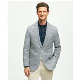 Brooks Brothers Men's Classic Fit 1818 Check Sport Coat in Linen-Cotton Blend | Blue | Size 46 Regular