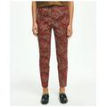 Brooks Brothers Women's Paisley Slim Side-Zip Pants | Red | Size 2