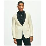 Brooks Brothers Men's Classic Fit 1818 Herringbone Dinner Jacket In Linen-Wool Blend | White | Size 44 Long