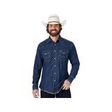 Wrangler Men's Cowboy Cut Western Work Shirt, Dark Denim SKU - 664782