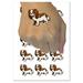 Cartoon Cavalier King Charles Spaniel Dog Pet Water Resistant Temporary Tattoo Set Fake Body Art Collection - 15 2 Tattoos (1 Sheet)