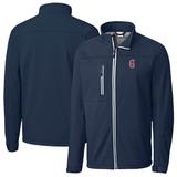 Men's Cutter & Buck Navy Greenville Drive Clique Telemark Eco Stretch Softshell Full-Zip Jacket