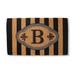 Ameile Cabana Stripe Monogrammed Coco Door Mat - Black, 24" x 39" in Black, D - Frontgate